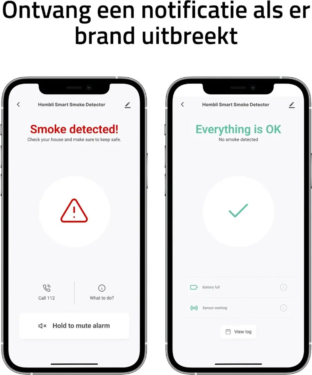 Hombli Slimme Rookmelder - 10 Jaar Batterij - 85dB - Grijs