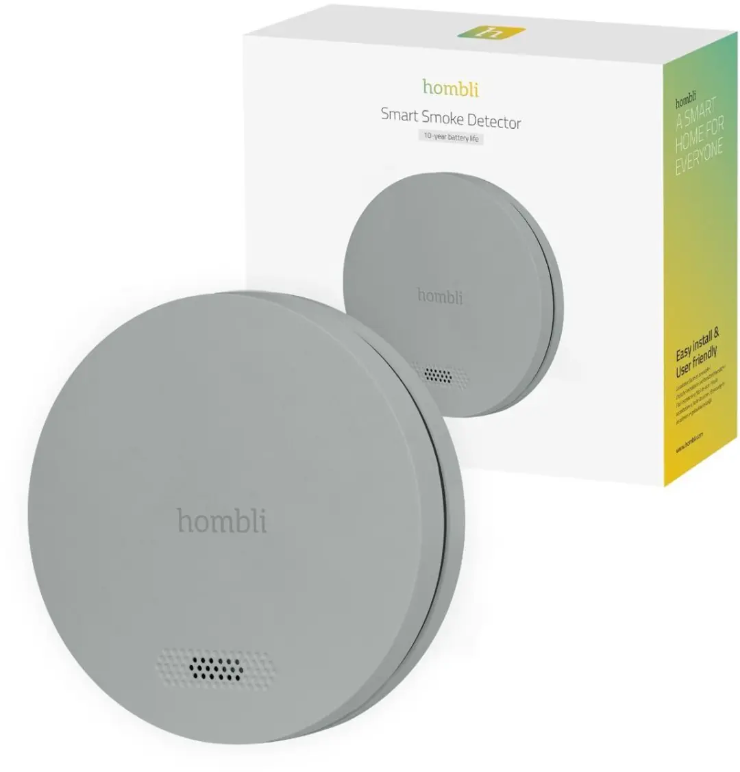 Hombli Slimme Rookmelder - 10 Jaar Batterij - 85dB - Grijs