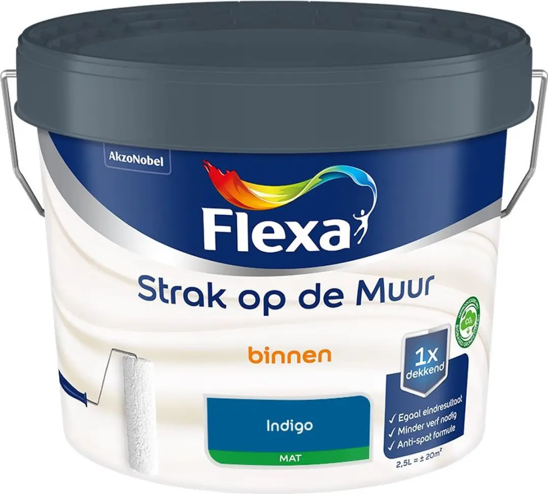 Flexa Strak Op De Muur Binnenmat Indigo Mengverf 2,5L