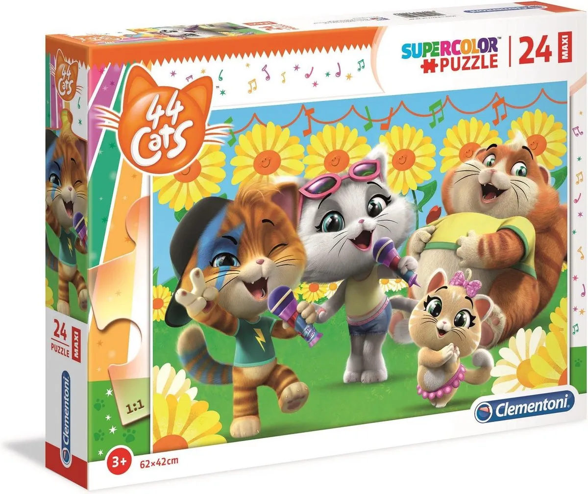Clementoni Legpuzzel Maxi 44 Cats 24 Stuks - Multicolor - afbeelding 3 van 3