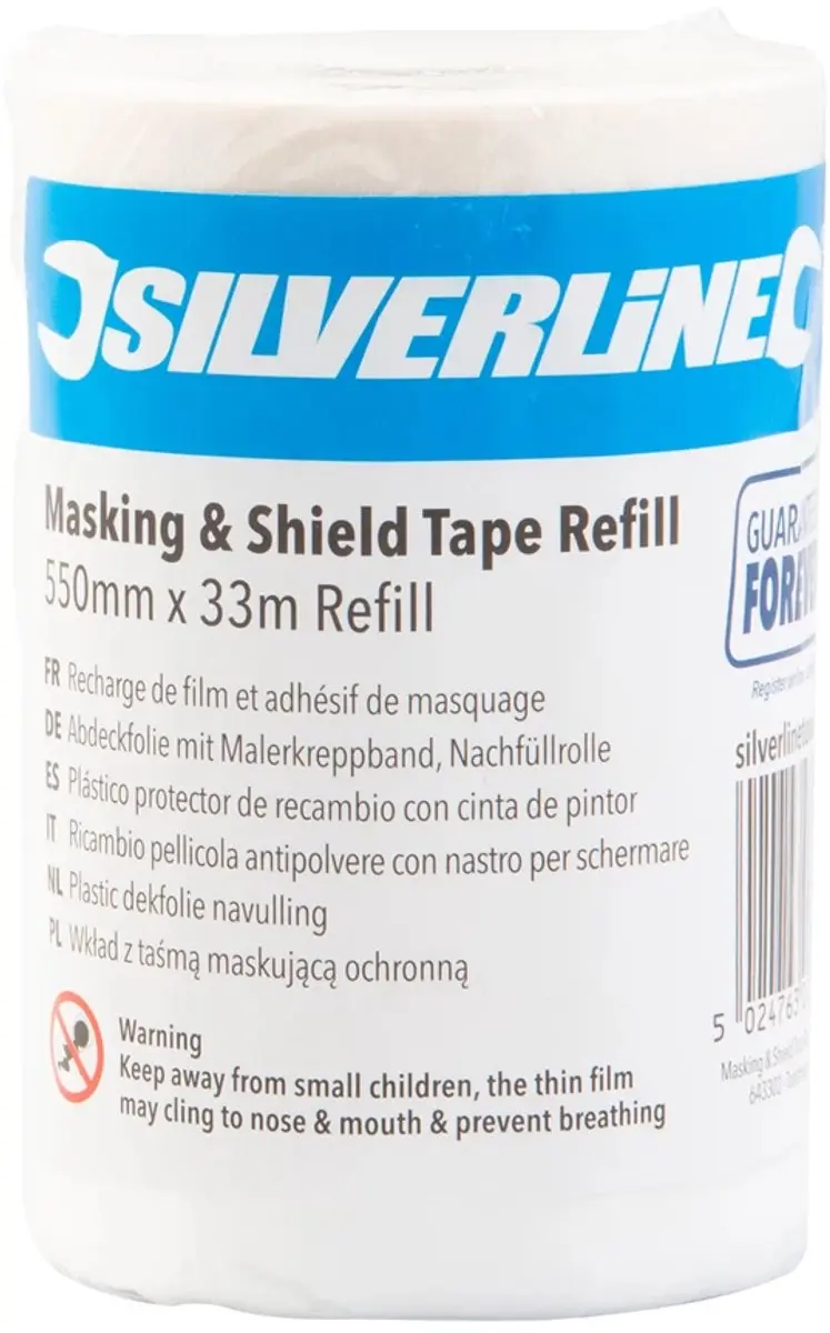 Silverline Plastic Dekfolie Navulling 55cm x 33m - Naturel