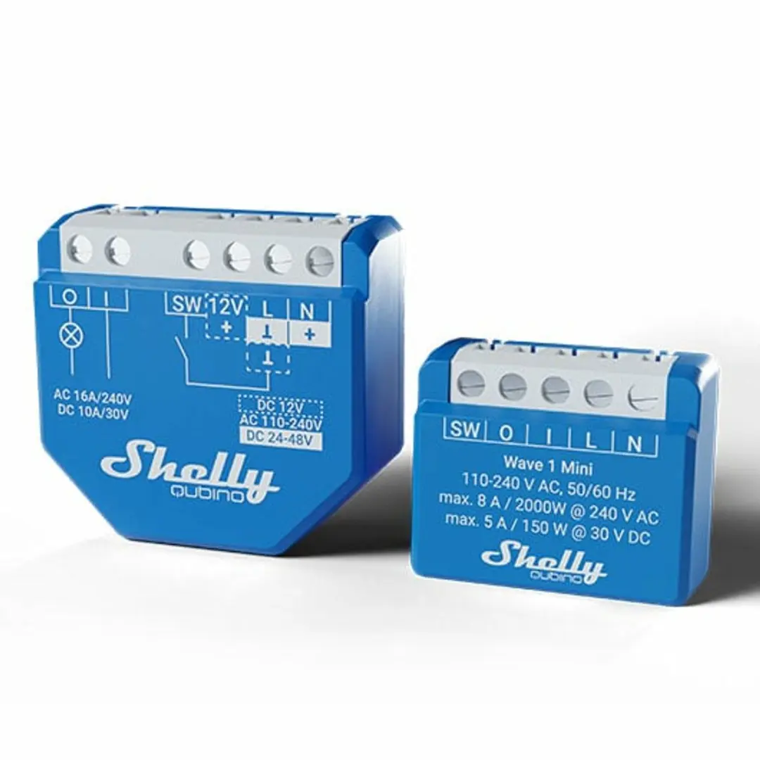 Shelly Qubino Wave 1 Mini Z-Wave Schakelactor - Blauw