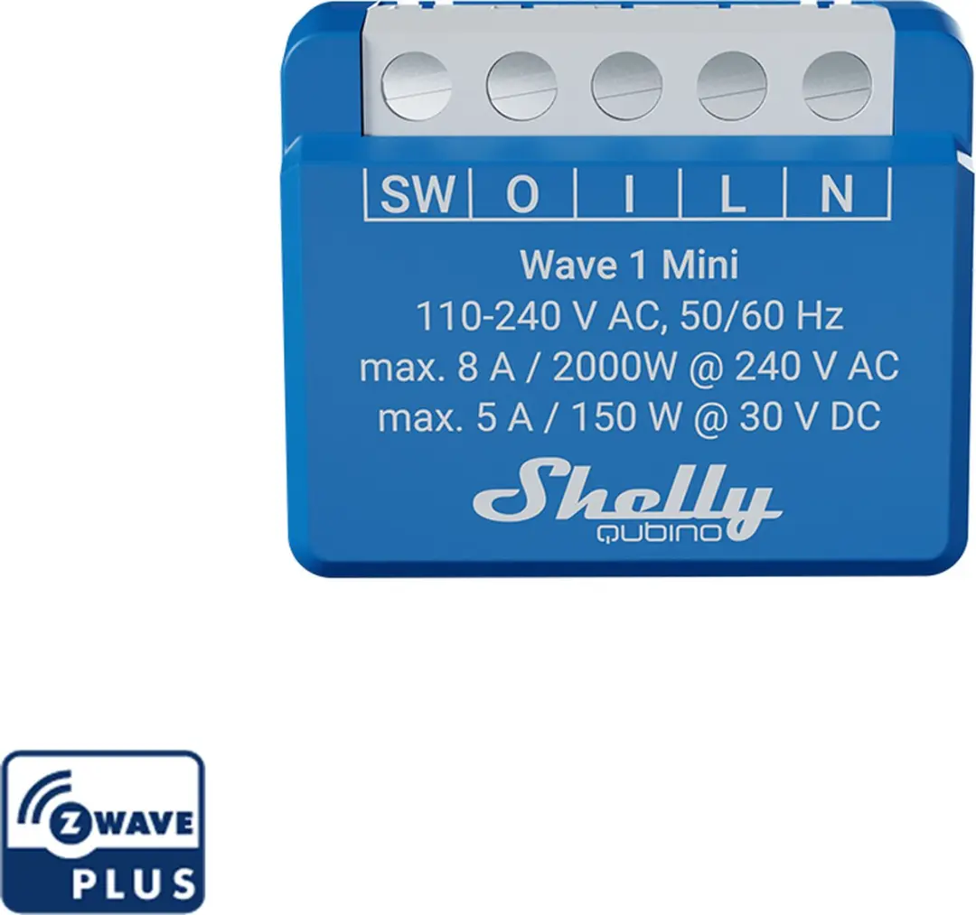Shelly Qubino Wave 1 Mini Z-Wave Schakelactor - Blauw - afbeelding 6 van 6