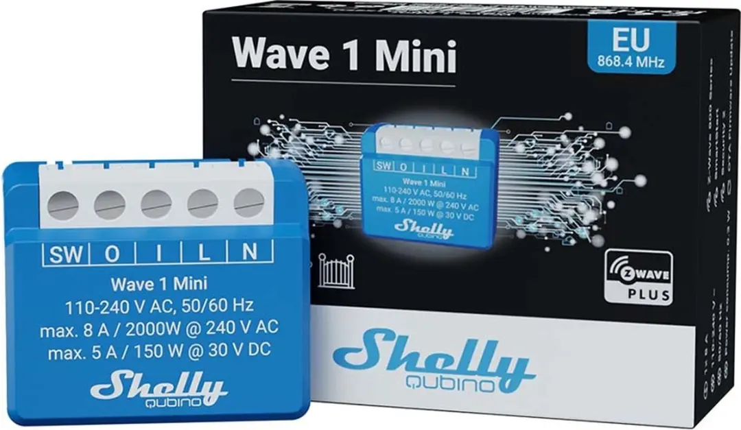 Shelly Qubino Wave 1 Mini Z-Wave Schakelactor