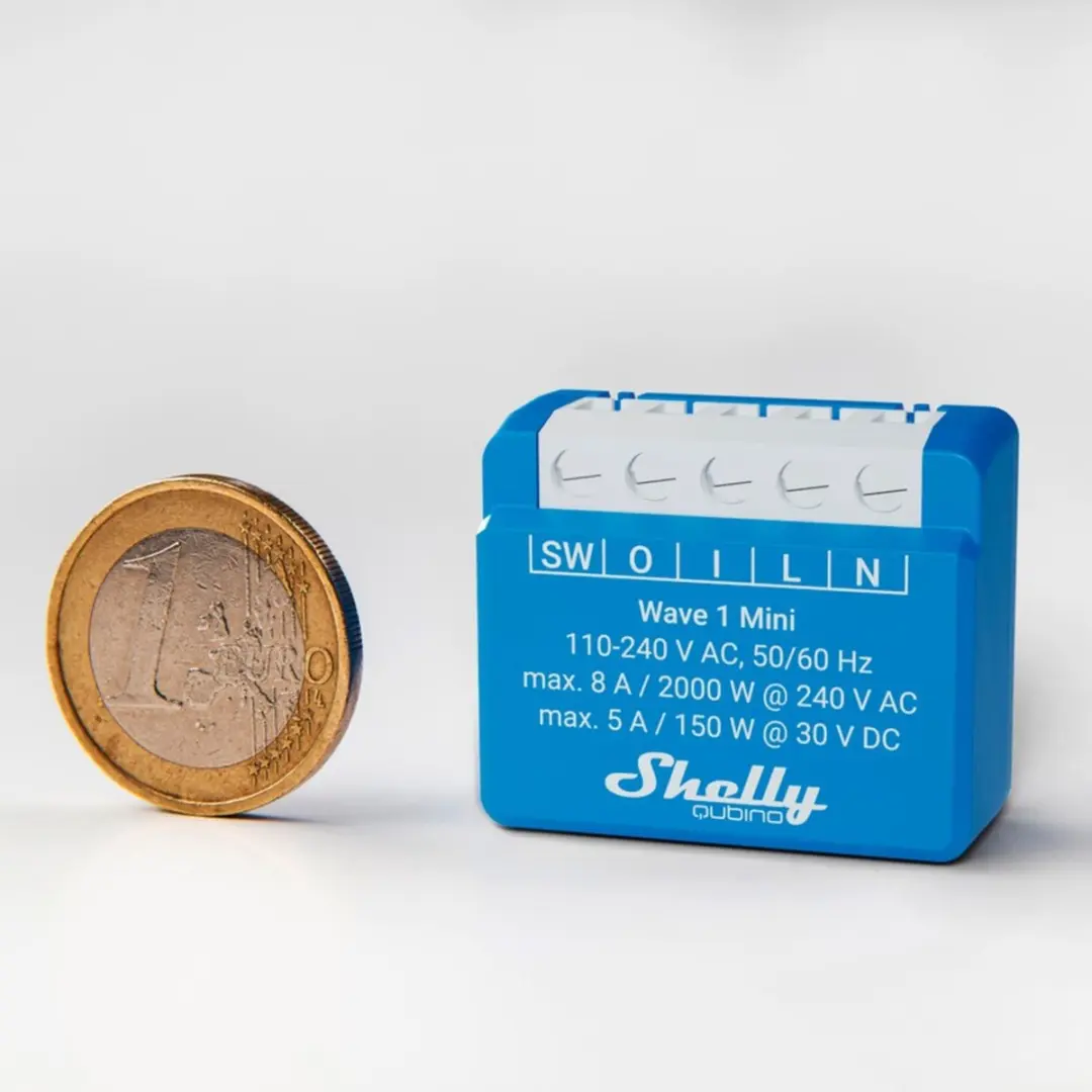 Shelly Qubino Wave 1 Mini Z-Wave Schakelactor - Blauw