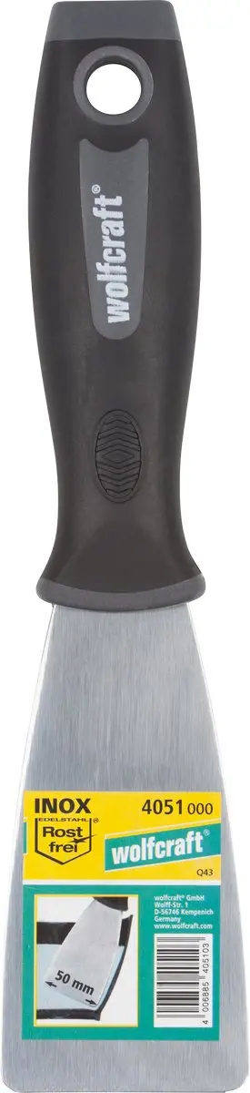 Wolfcraft Professioneel Plamuurmes 50mm - Zwart/zilver