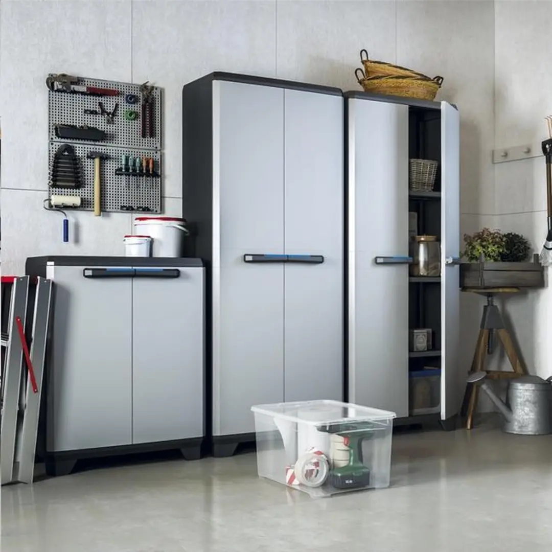 KIS Linear Opbergkast hoog 68x173x39cm - Grijs/Zwart