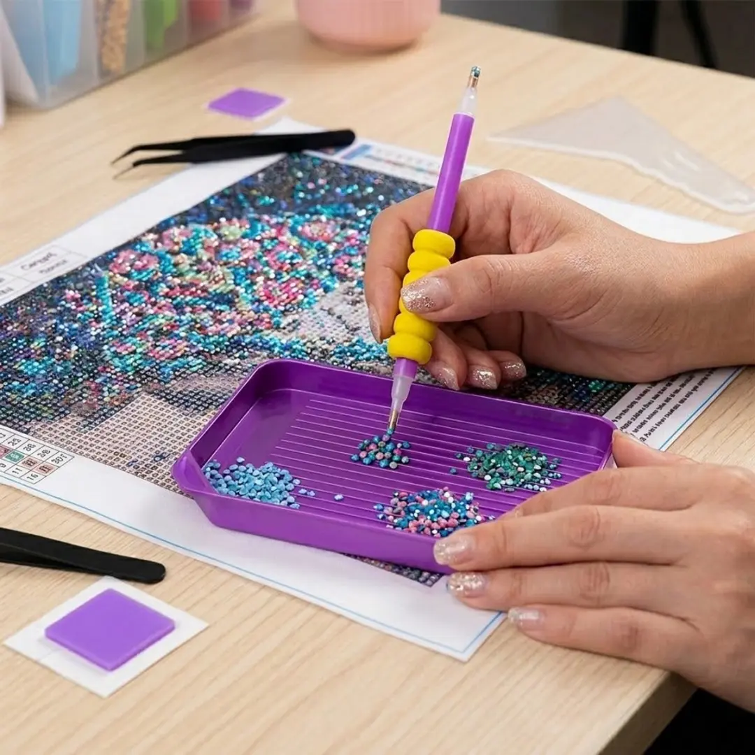 NUVEX Diamond Painting Set Paars - 40 Vakken Compleet