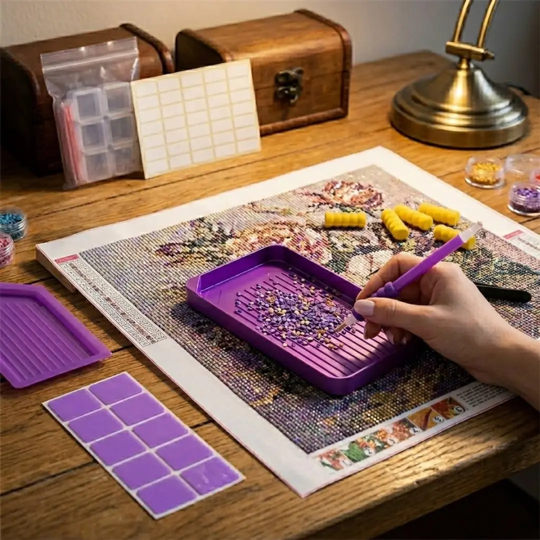 NUVEX Diamond Painting Set Paars - 40 Vakken Compleet