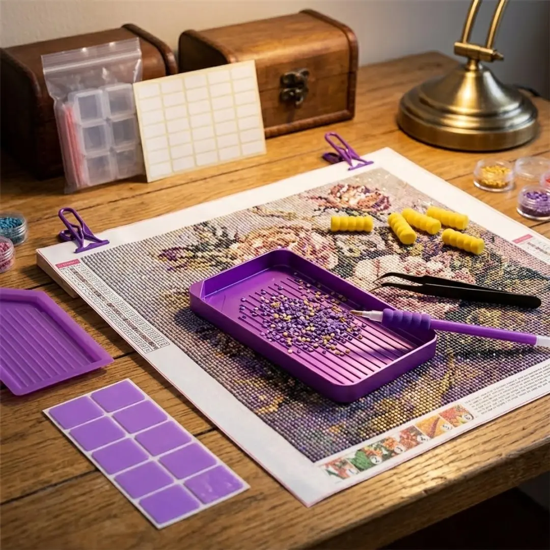 NUVEX Diamond Painting Set Paars - 40 Vakken Compleet