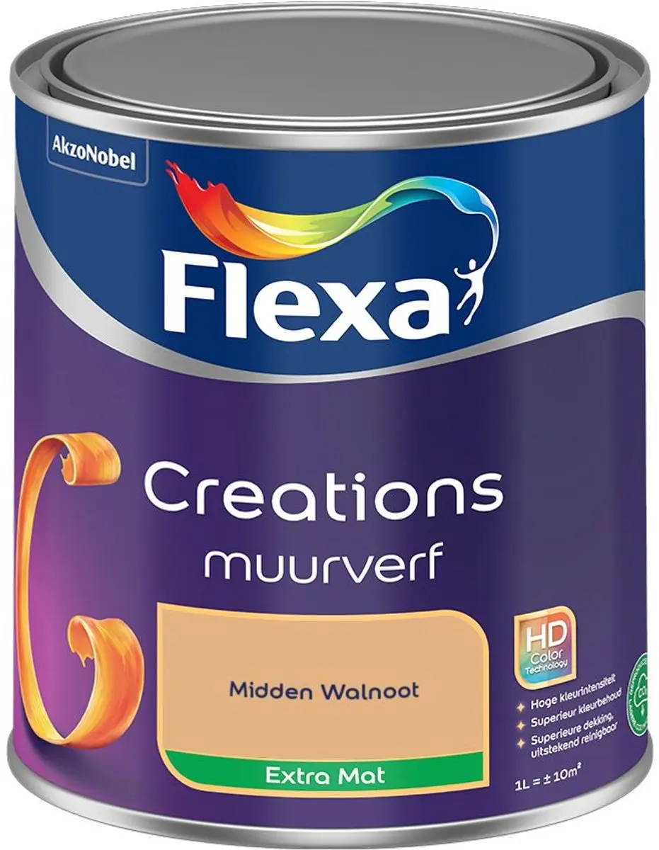 Flexa Creations Muurverf Extra Mat Midden Walnoot 1L