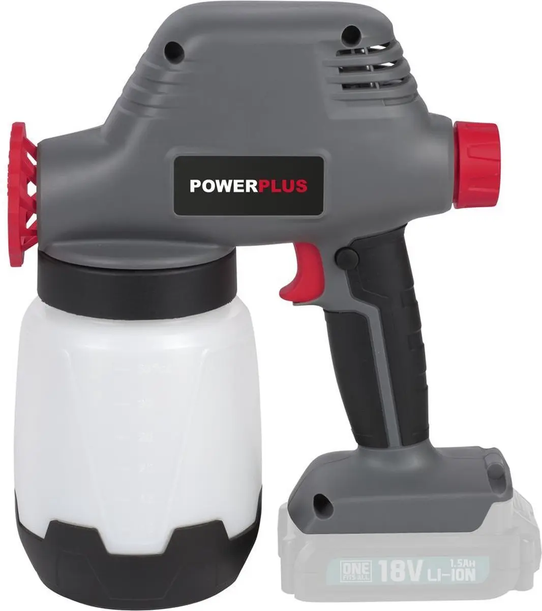 Powerplus POWAIR0110 Accu Verfpistool 18V - 1L - Grijs