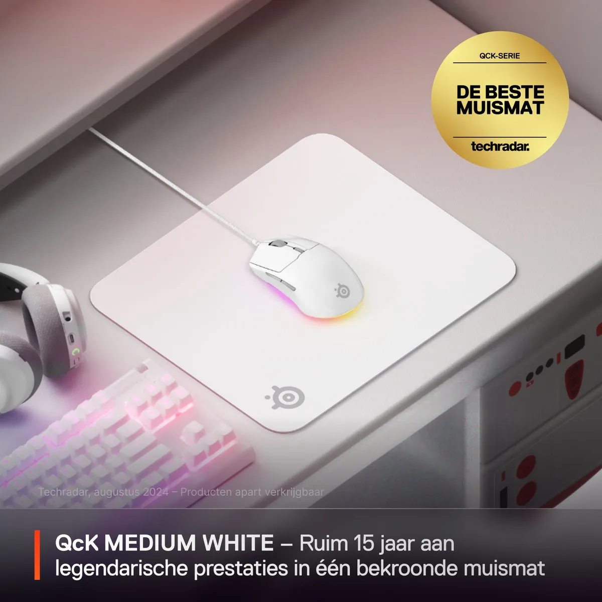 SteelSeries QcK Medium Gaming Mousepad 320x270mm Wit
