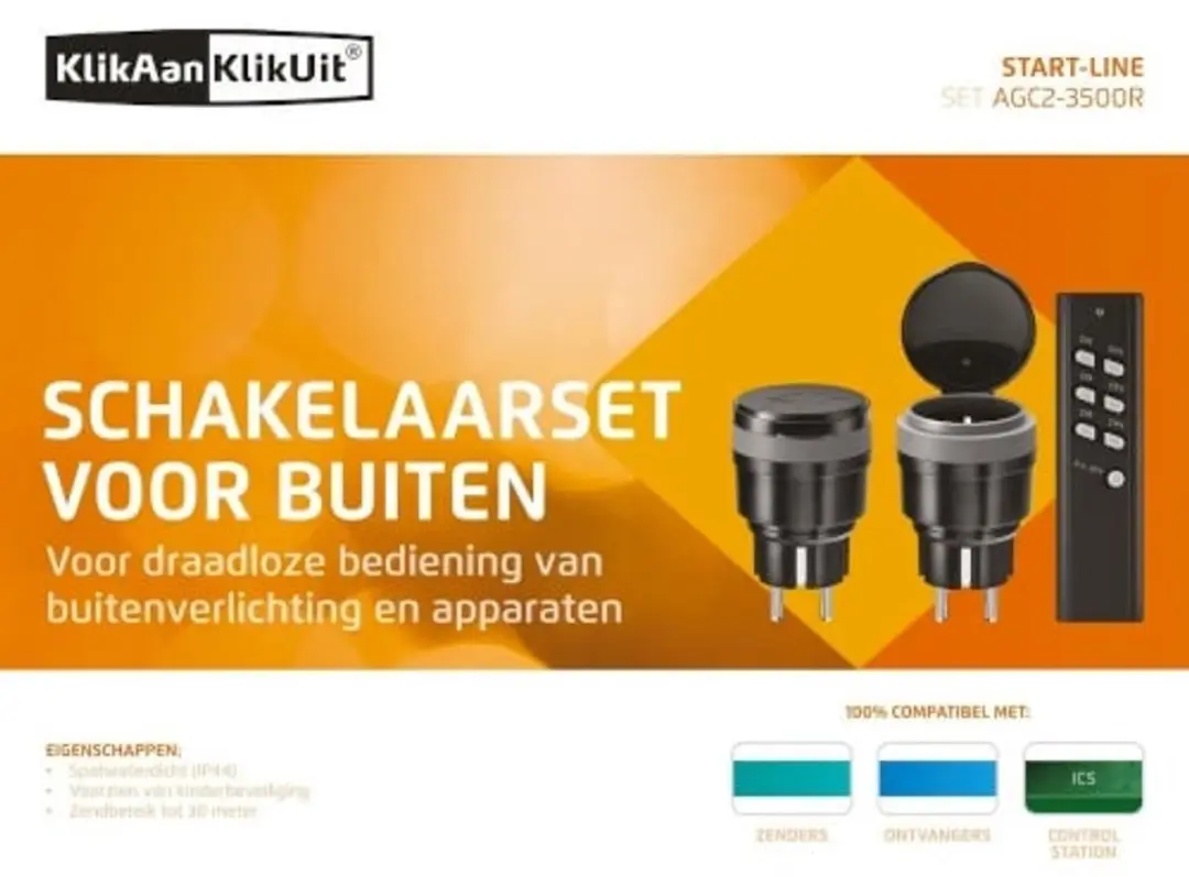 KlikAanKlikUit 2 Draadloze Schakelaars Startset - Blauw