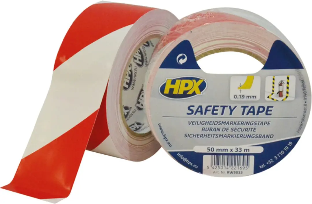HPX Veiligheidstape 50mm x 33m - Rood/Wit