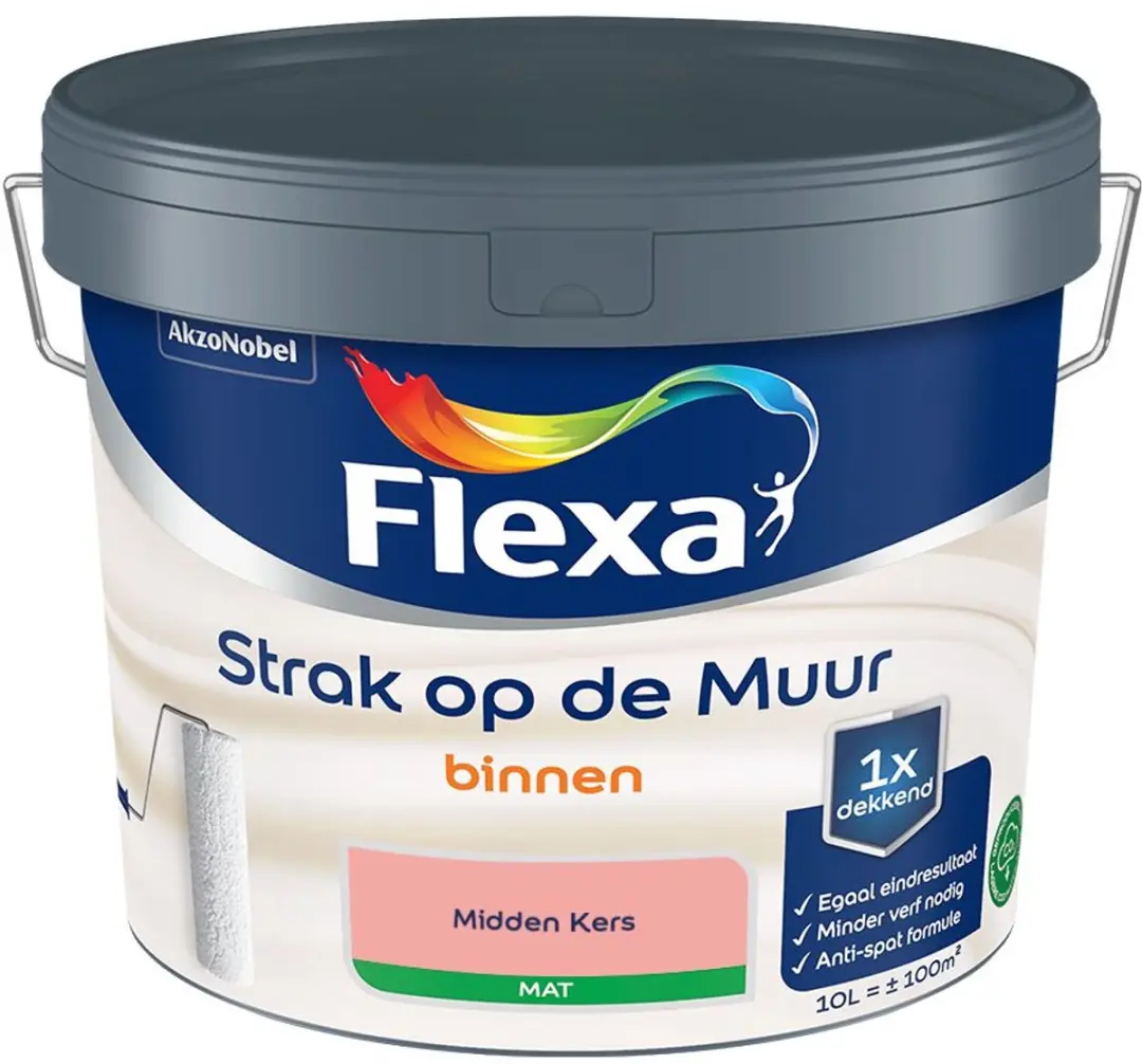 Flexa Strak Op De Muur Binnen Mat Midden Kers Mengverf 10L