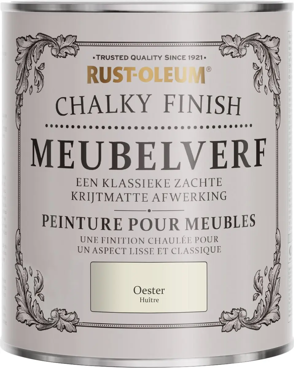 Rust-Oleum Grijs Chalky Finish Meubelverf Oester 750ml