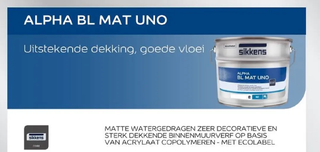 Sikkens Alpha BL mat Uno Muurverf 10L - Wit