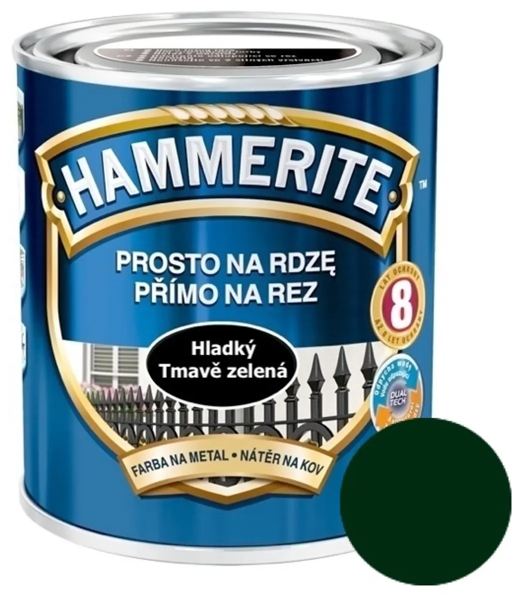 Hammerite Direct Roest Glad 0,25L - Groen