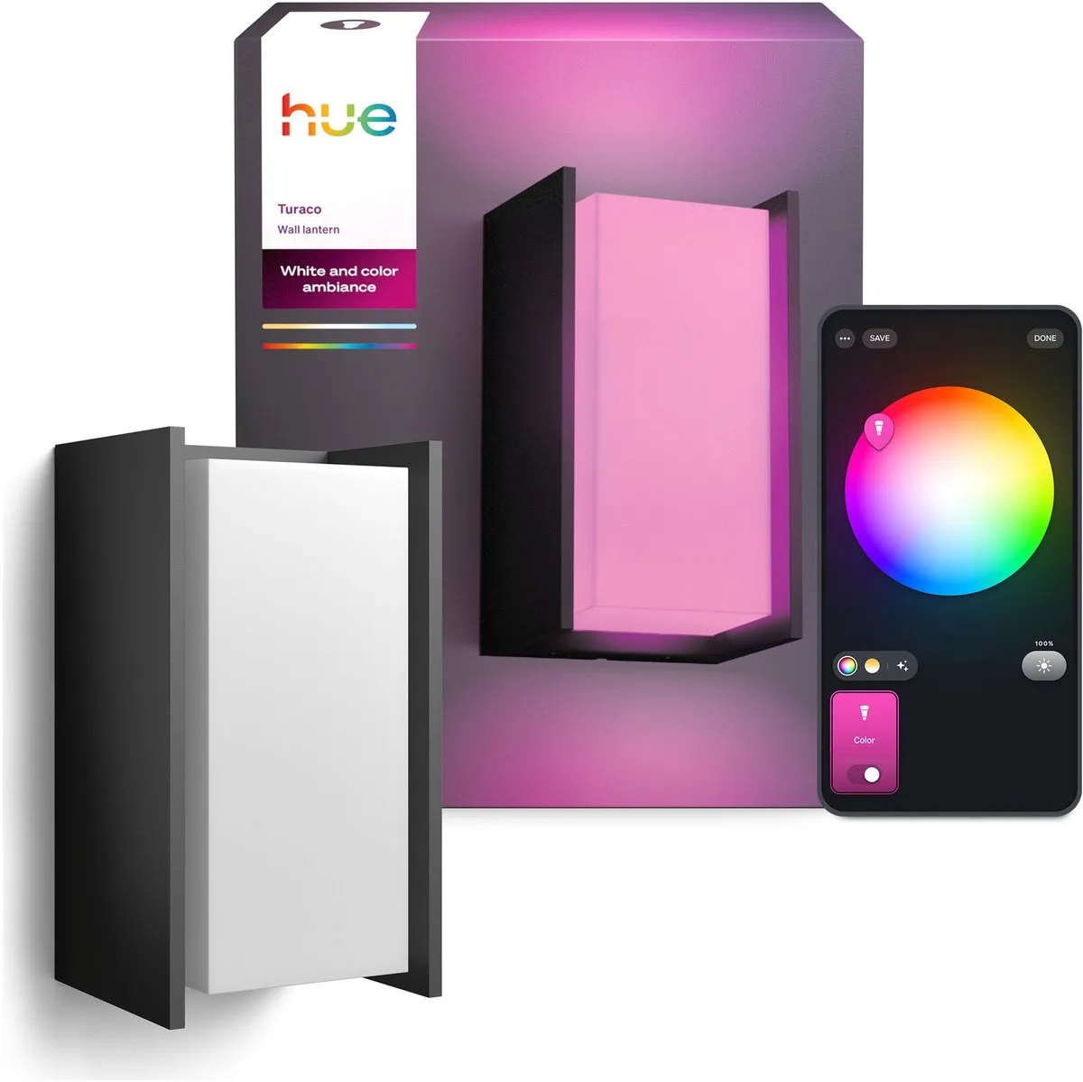 Philips Hue Turaco Wandlamp Antraciet - RGBW 1100lm