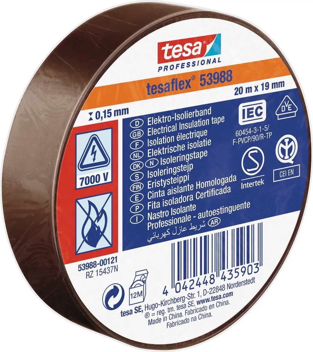 Tesa Tesaflex Isolatietape Bruin 25m x 19mm