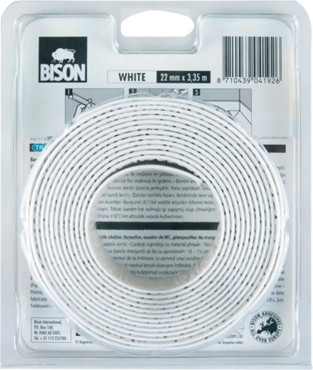 Bison Afdichtstrip Sanitair 22mm x 3.35m - Wit