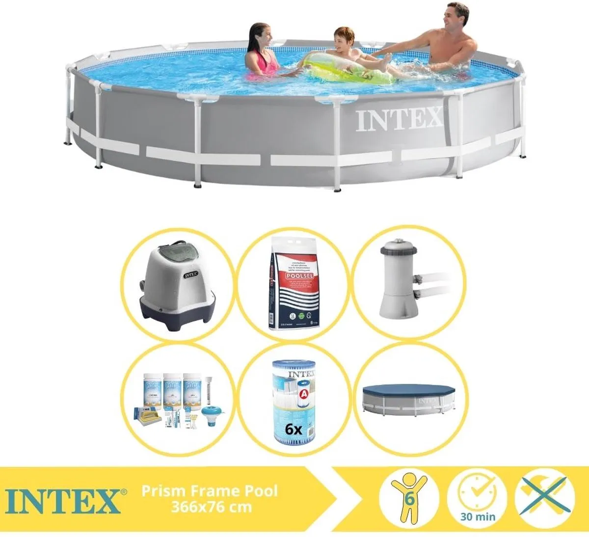 Intex Prism Frame 26712GN Opzetzwembad 366x76cm