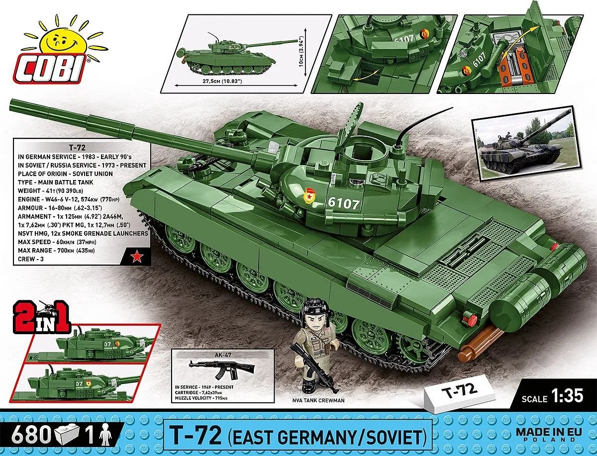 Cobi T-72 Sovjet Tank - 680 Onderdelen - Meerkleurig