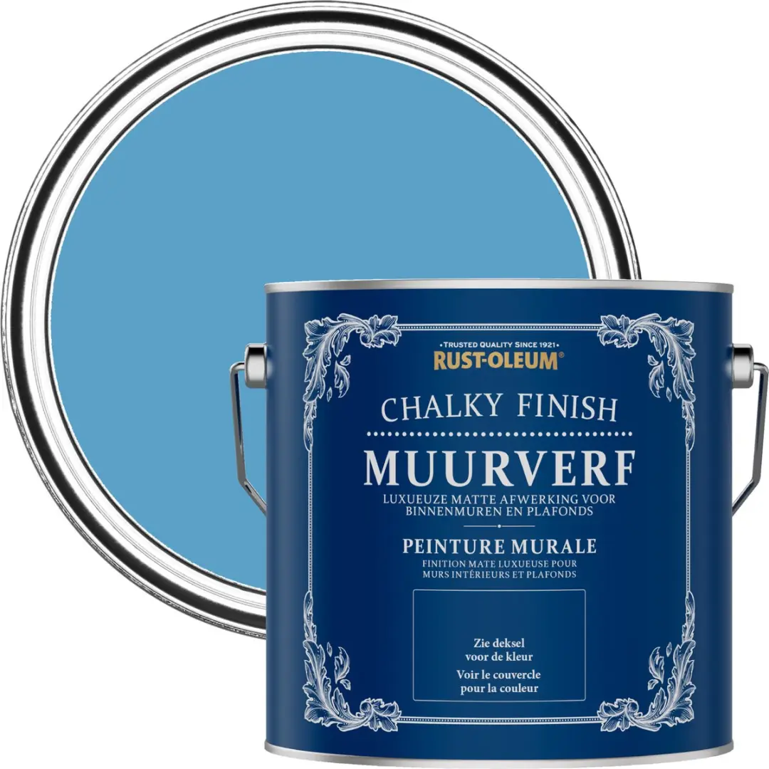 Rust-Oleum Blauw Chalky Finish Muurverf 2,5L