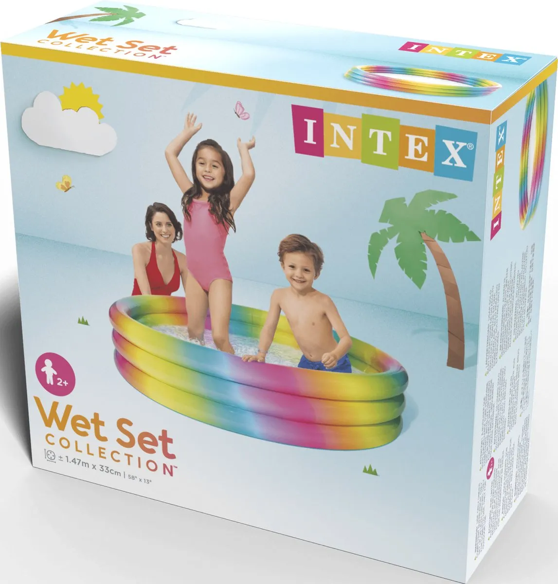 Intex Rainbow Ombre Opblaaszwembad Ø147cm - 330L - Multicolor