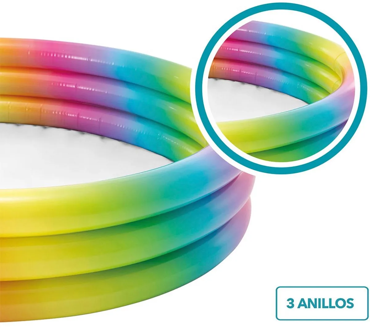 Intex Rainbow Ombre Opblaaszwembad Ø147cm - 330L - Multicolor