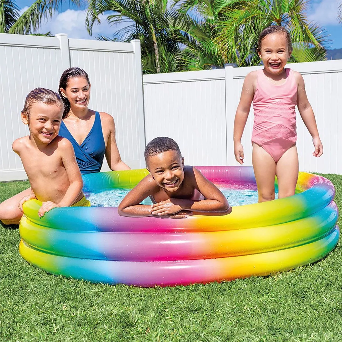 Intex Rainbow Ombre Opblaaszwembad Ø147cm - 330L - Multicolor