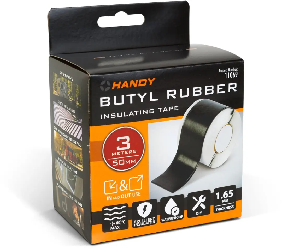 Handy Zelfvulkaniserende Butylrubber Isolatietape 3m x 50mm x 1,65mm - Zwart