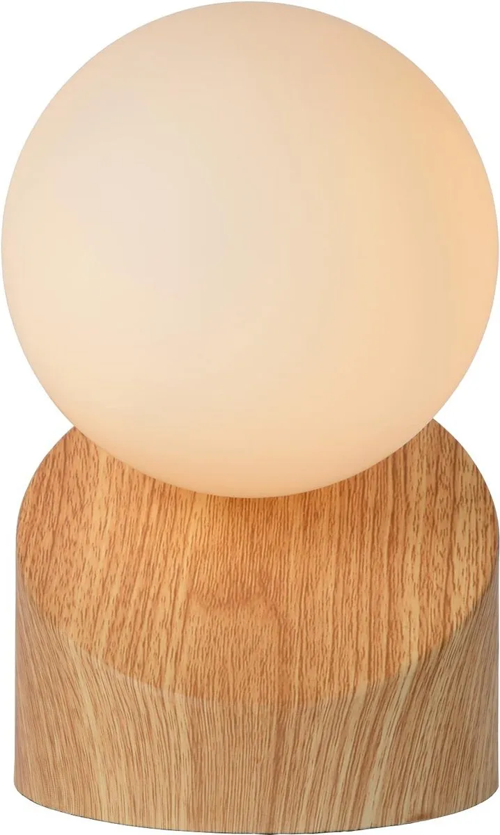 Lucide LEN Tafellamp - Ø10cm - Licht hout