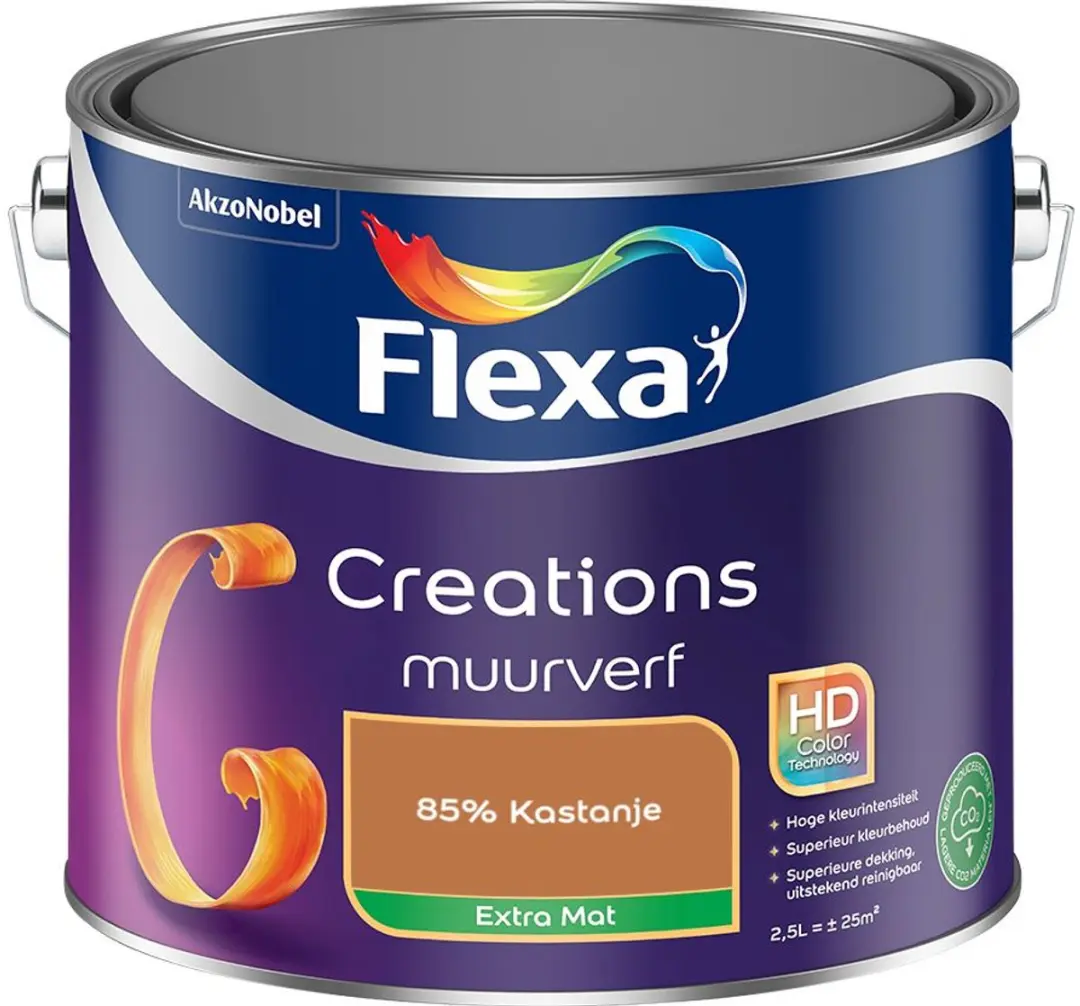 Flexa Creations Muurverf Extra Mat 85% Kastanje - 2,5L