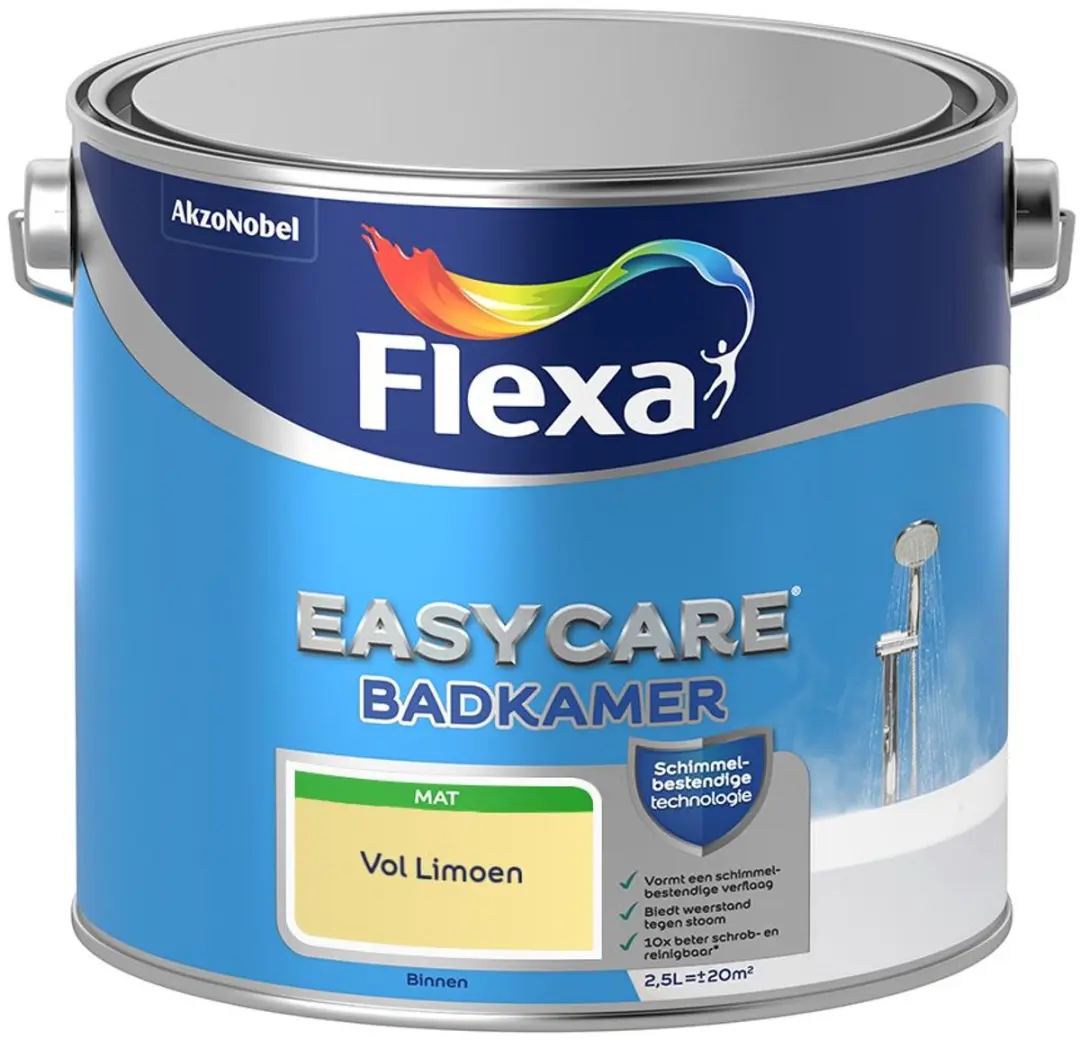 Flexa Easycare Badkamer Mengverf 2,5L - Vol Limoen
