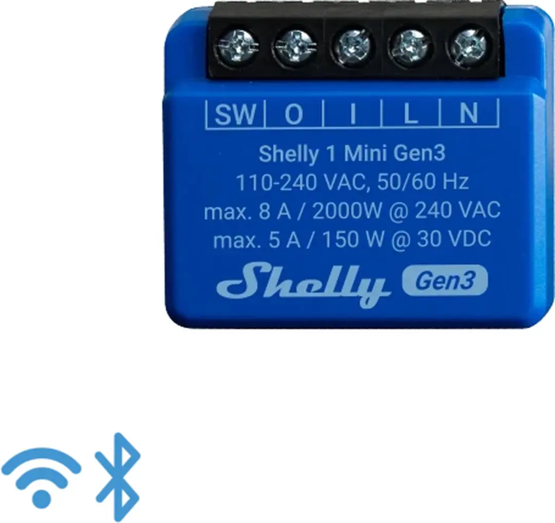 Shelly Plus 1 Mini G3 Controller - Blauw - afbeelding 6 van 6