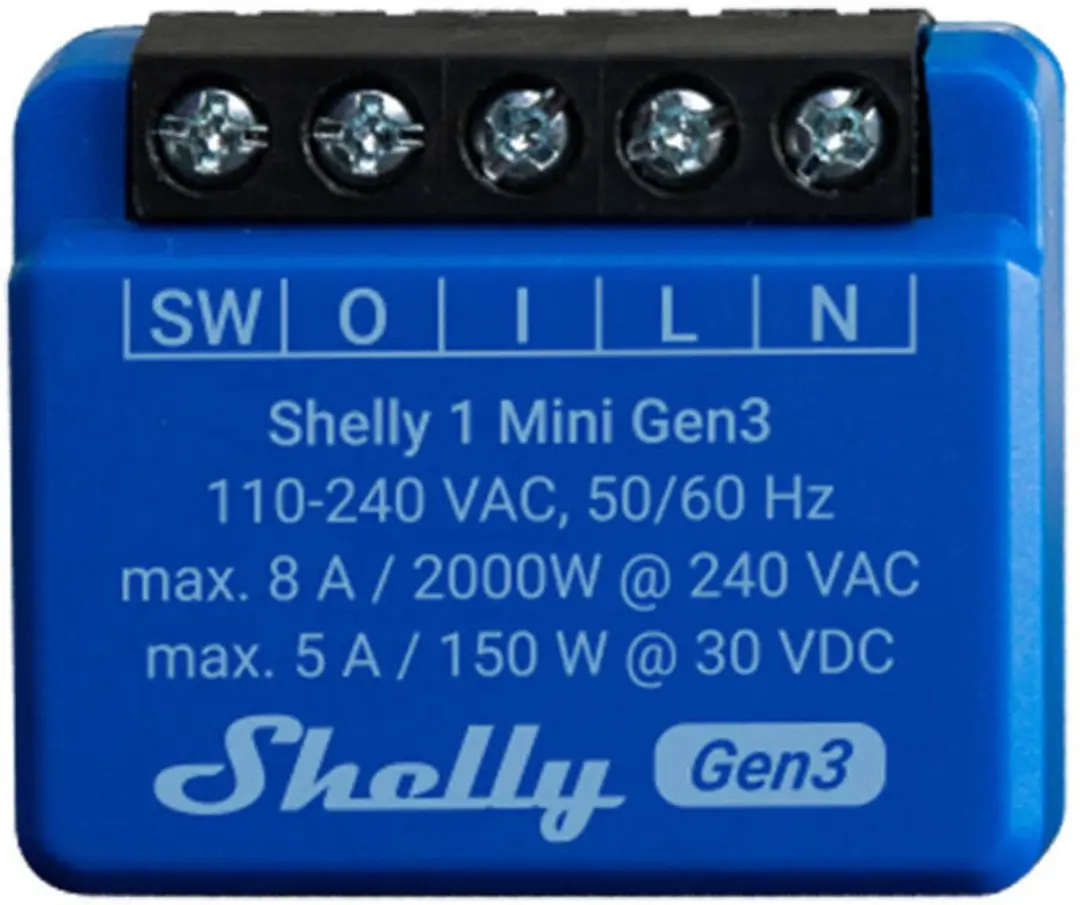 Shelly Plus 1 Mini G3 Controller - Blauw