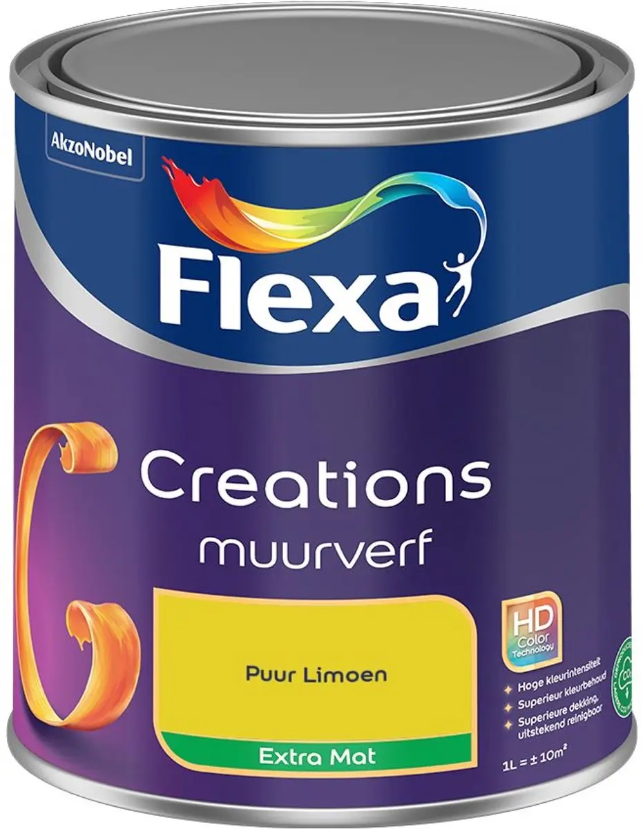 Flexa Creations Muurverf Extra Mat Puur Limoen 1L