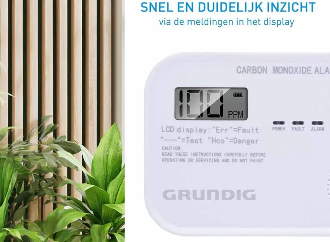 Grundig CO Melder 10 Jaar Batterij - Wit