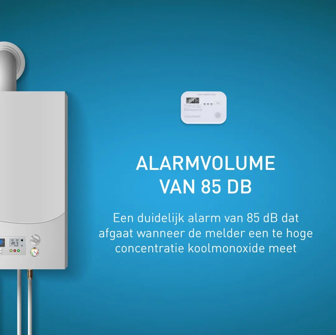 Grundig CO Melder 10 Jaar Batterij - Wit