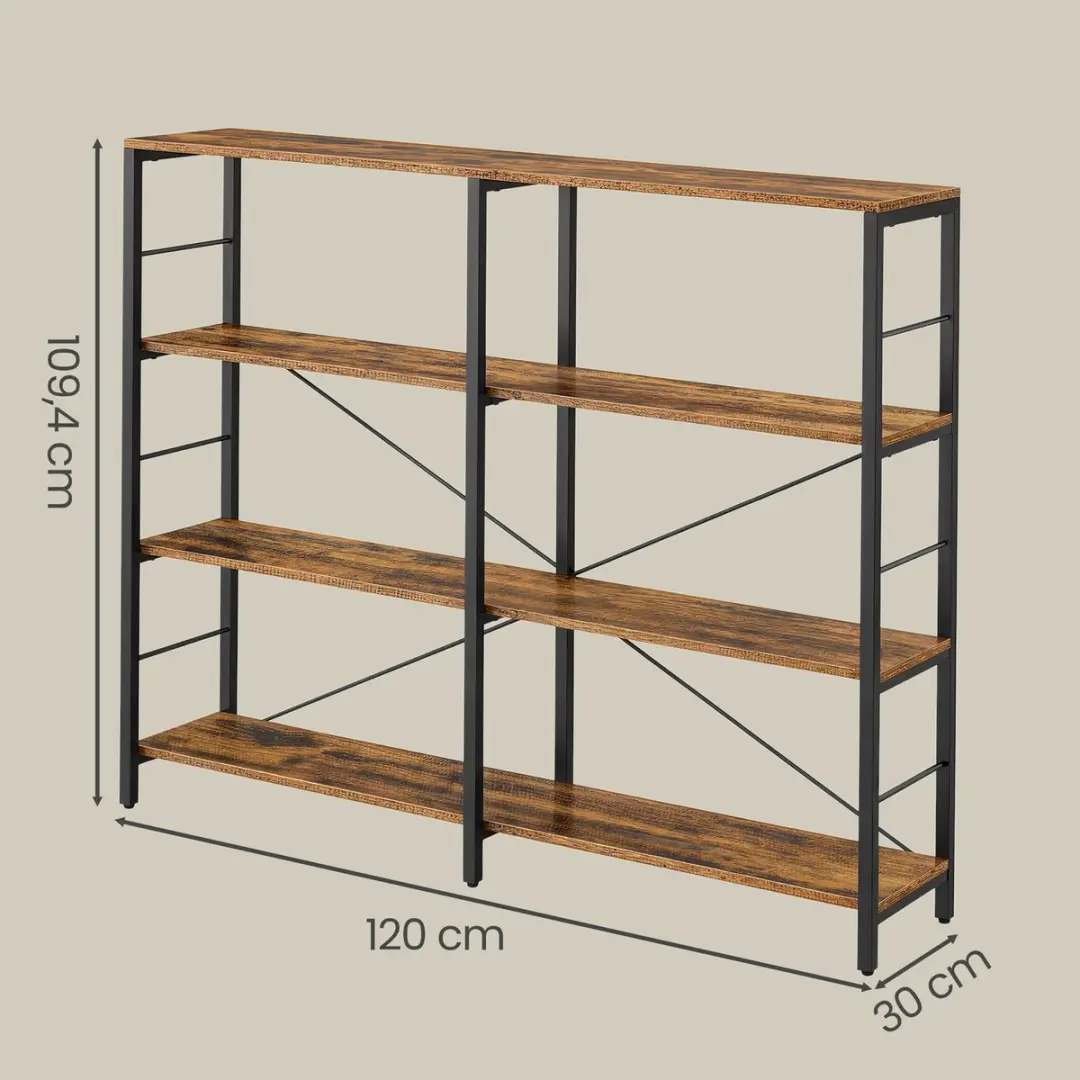 Songmics Opbergrek 4 Niveaus - Bruin/Zwart - afbeelding 6 van 6