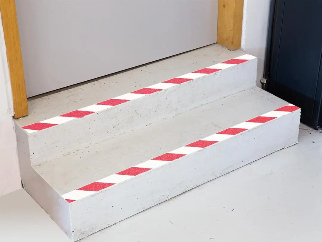 Perel Antisliptape 5m x 5cm - Rood/Wit