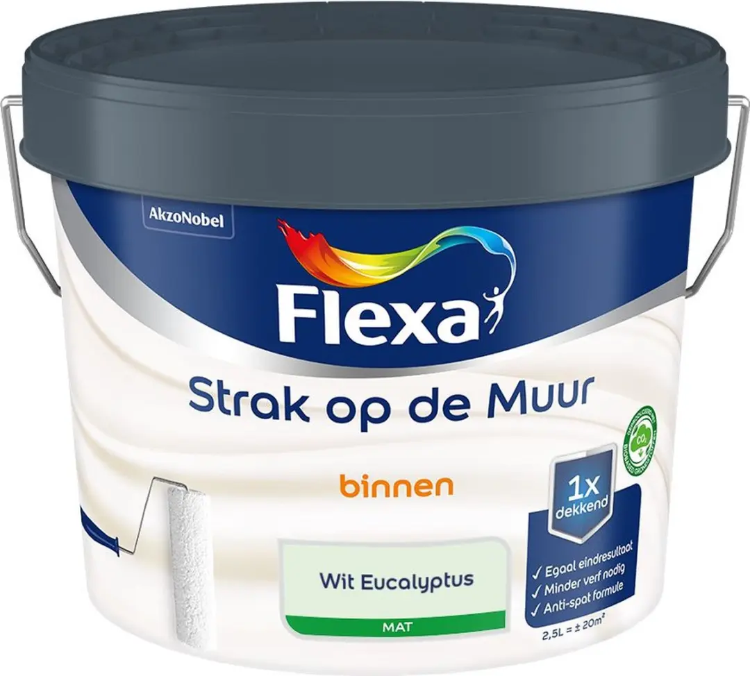 Flexa Strak Op De Muur Binnenmat Wit Eucalyptus 2,5L