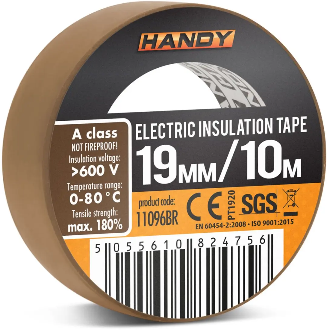 Handy Isolatietape Bruin 10x10m 19mm - 10 Rollen
