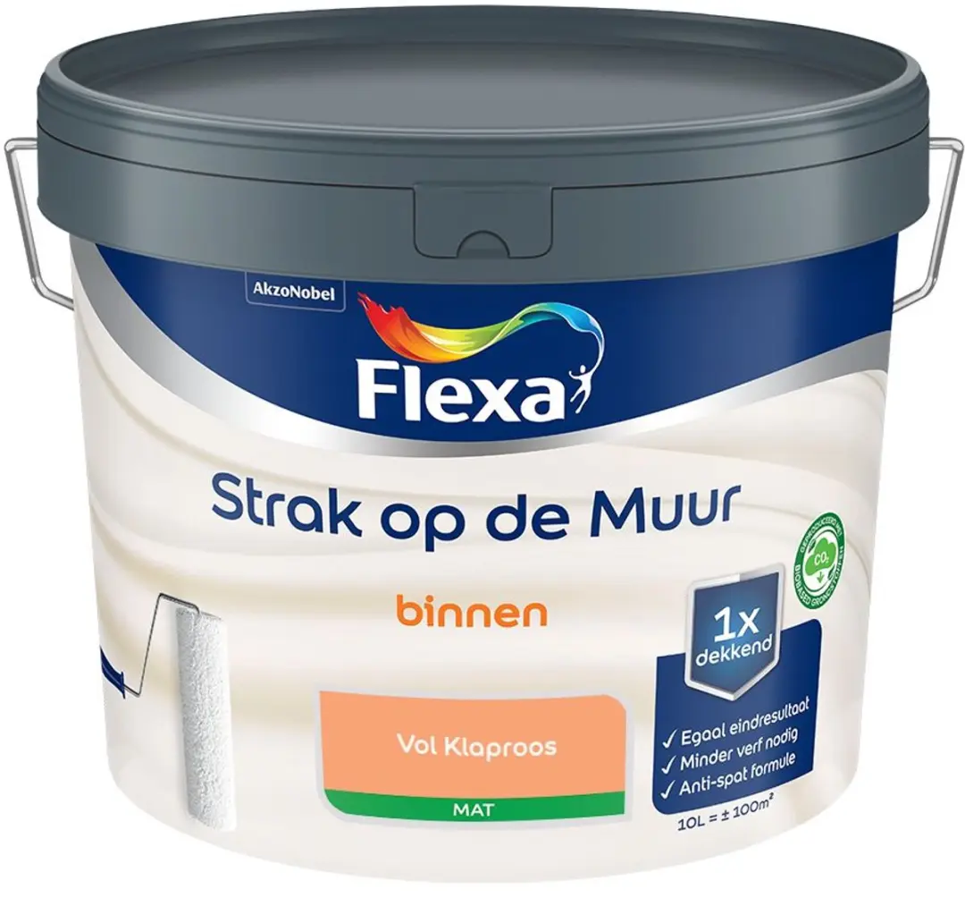 Flexa Strak op de Muur Binnen Mat Vol Klaproos Mengverf 10L
