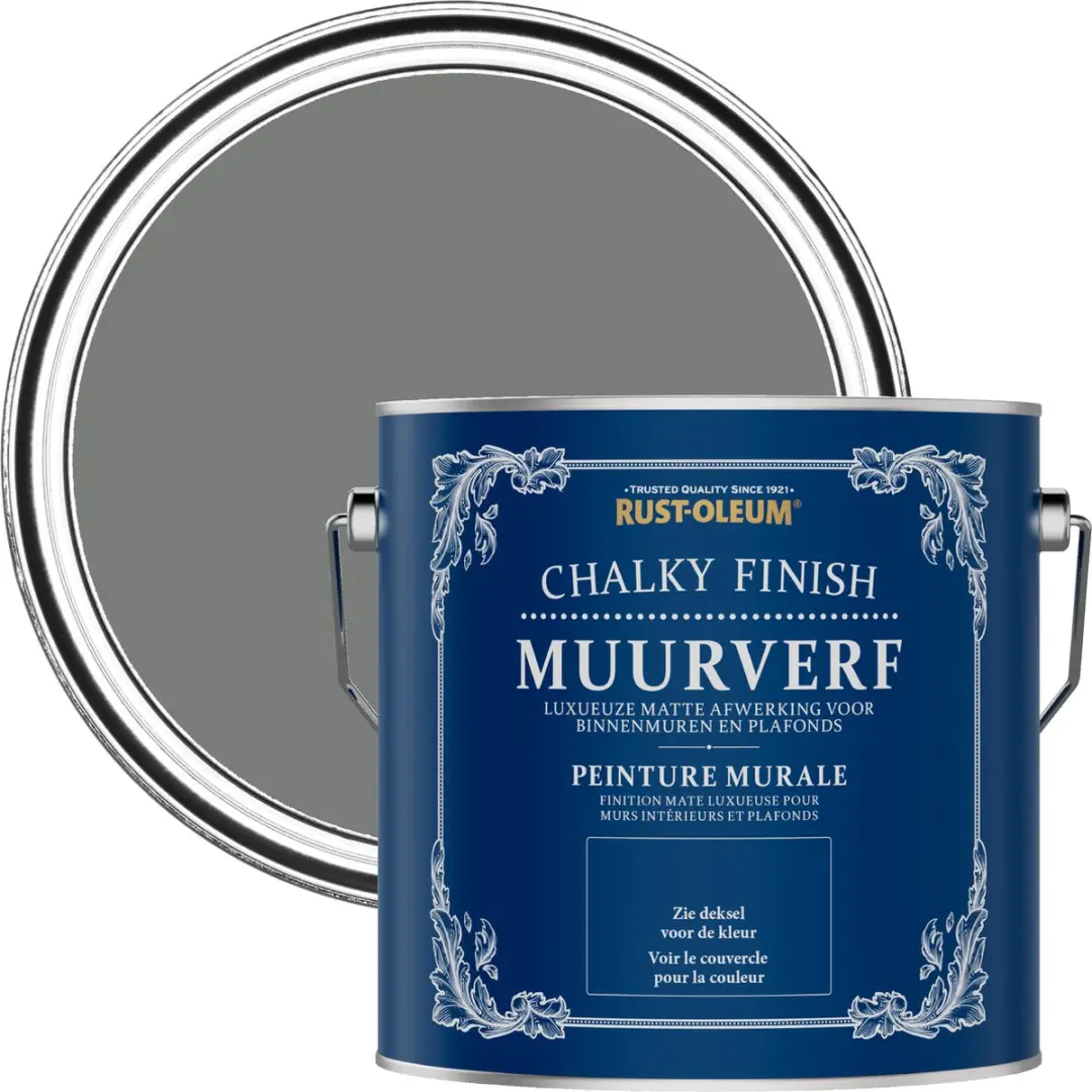 Rust-Oleum Grijs Chalky Finish Muurverf 2,5L