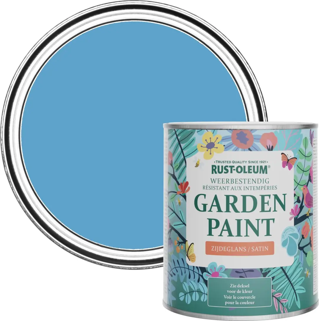 Rust-Oleum Blauw Tuinverf Zijdeglans 750ml
