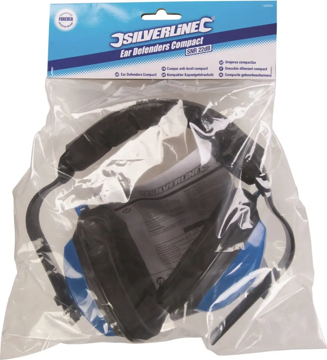 Silverline Gehoorbeschermers SNR 22dB - Large - Zwart/Blauw