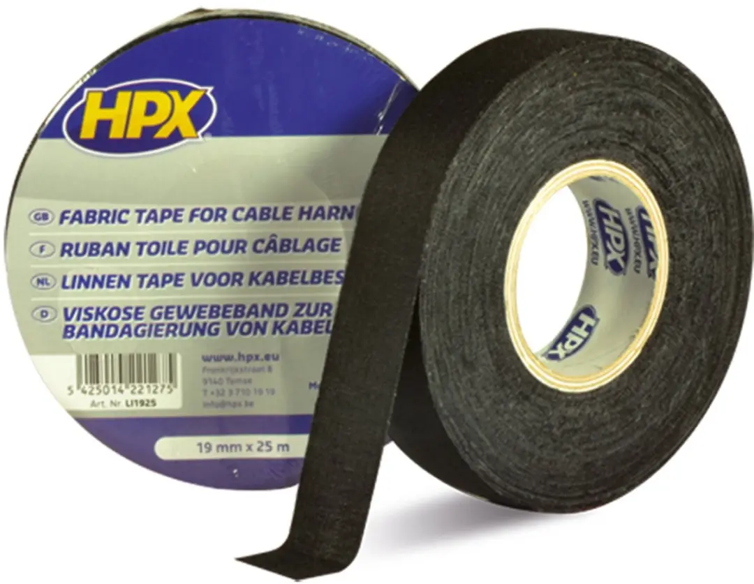 HPX Linnen Tape 19mm x 25m - Zwart